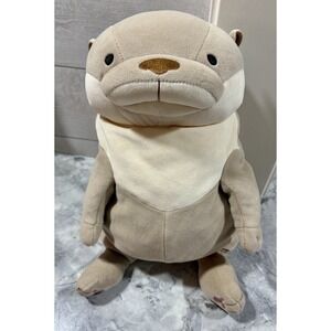 Shinada Global Mochi-KawaUso Otter Pastel Gray L Plush Doll Stuffed EUC Easter